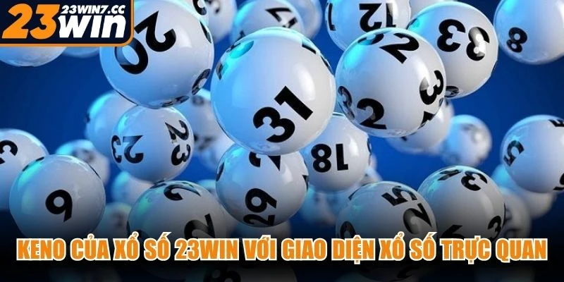 Keno của xổ số 23WIN với giao diện xổ số trực quan, bảng số rõ ràng